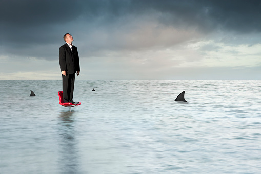 Humorous shot which can be used to represent trapped, stranded, danger, adversity etc. 

[url=http://www.istockphoto.com/search/lightbox/13418544] [img]http://www.primarypicture.com/iStock/IS_Conceptual.jpg[/img][/url]
