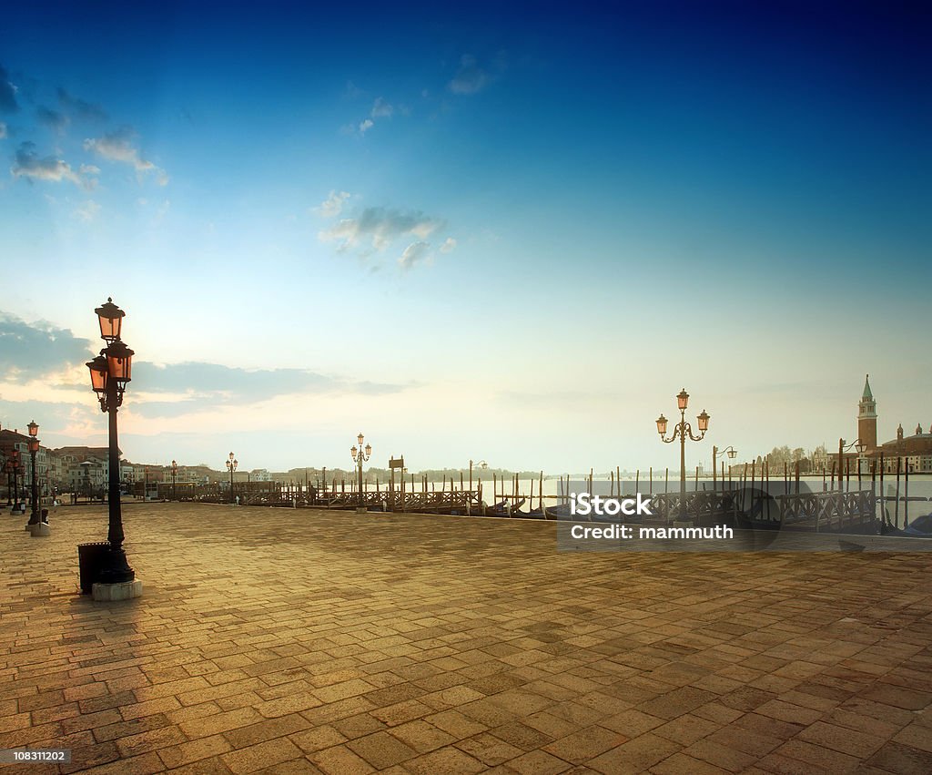 Sunrise at Saint Mark's Square, Venice  Blue Stock Photo