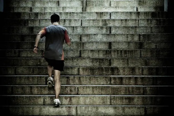 Photo of Runner training on stair intervals