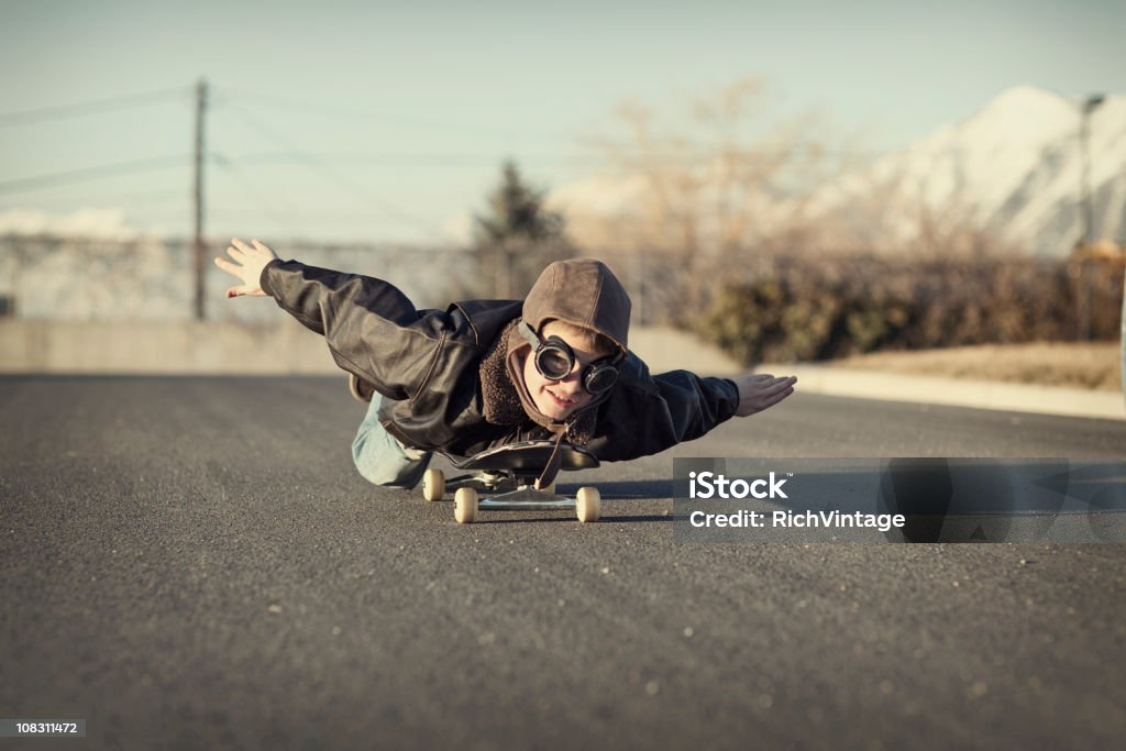 Skateboard-Piloten - Lizenzfrei Fliegerbrille Stock-Foto