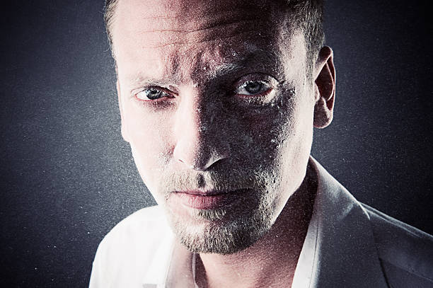 istock Bizzare - Man with flour all over his face 108311634