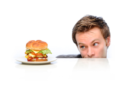 Man looking at the burger.

[url=/file_closeup.php?id=12297581][img]/file_thumbview_approve.php?size=1&id=12297581[/img][/url] 

[url=http://www.istockphoto.com/my_lightbox_contents.php?lightboxID=4204963][img]http://i172.photobucket.com/albums/w15/maxjakesnipe/Max/Lightbox---PEOPLE.jpg[/img][/url]
