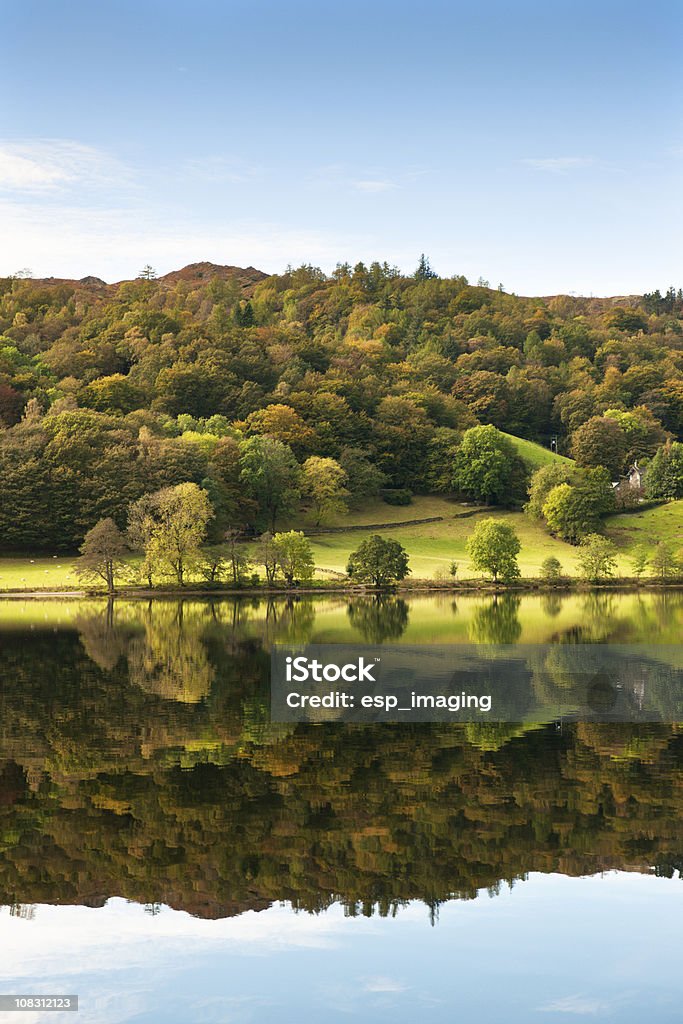 Hermoso otoño reflejo de lago Grasmere - Foto de stock de Grasmere libre de derechos