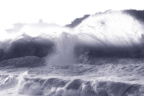 Blue sea wave on a sunny day