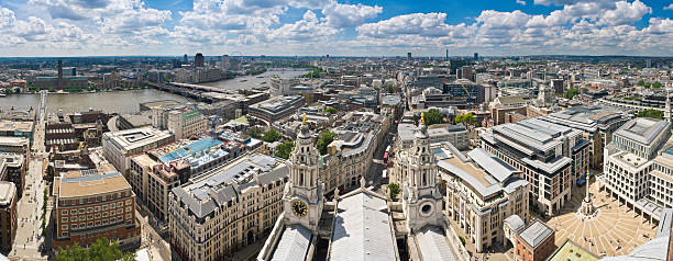London rooftop panorama City offices Thames landmarks Millenium Bridge Westminster  paternoster square stock pictures, royalty-free photos & images