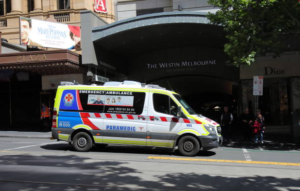 Paramedic ambulance Melbourne Australia stock photo