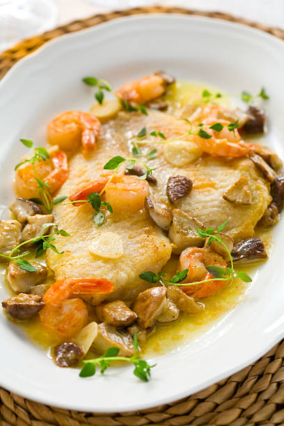 istock Sole dover with mushroom and shrimp 108312742