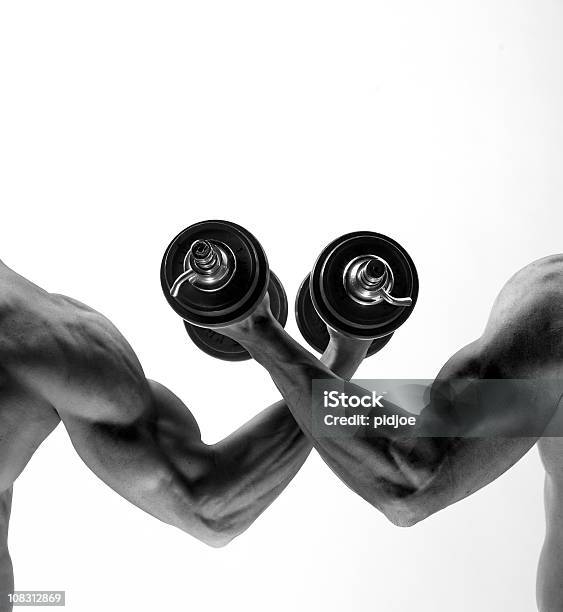 Lifting Dumbbells Stock Photo - Download Image Now - Dumbbell, Human Hand, Men