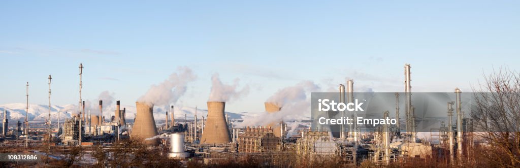 Planta petroquímica de Grangemouth. Ángulo amplio Panorama. - Foto de stock de Planta química libre de derechos