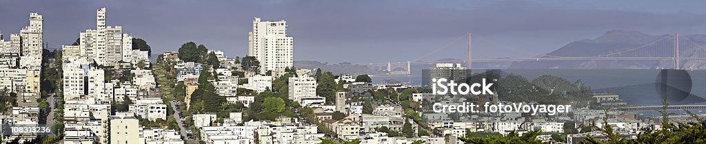 San Francisco de la playa North Beach Lombard Street panorama de puente Golden Gate - Foto de stock de Piso - Residencia libre de derechos