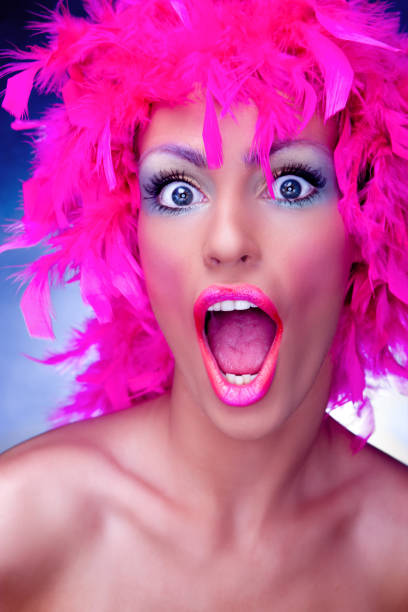 istock Pink feather girl 108313510