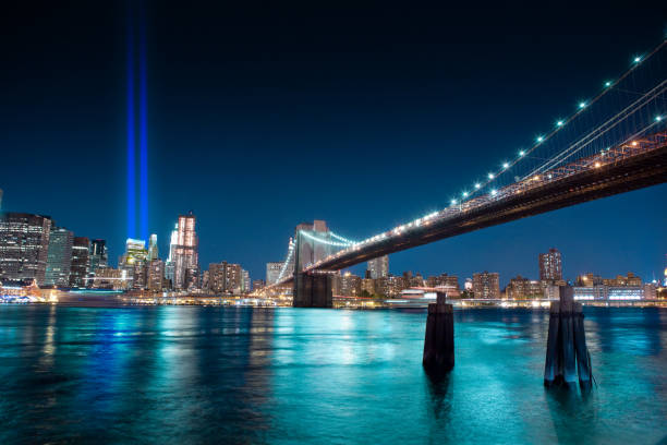 istock World Trade Center lights over Manhattan 108313800