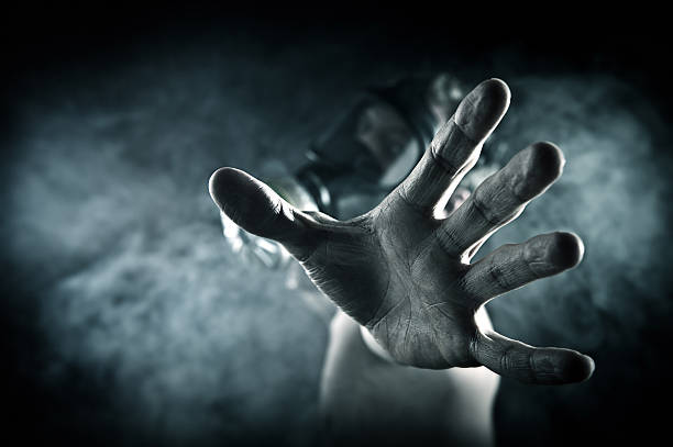 istock Man reaching out wearing a gasmask 108313867