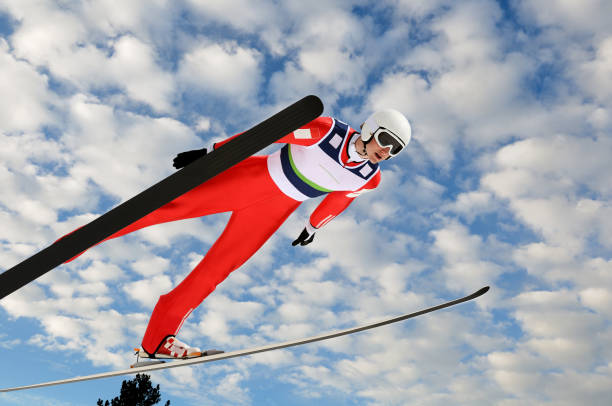 istock Ski jumper against the sky 108313952