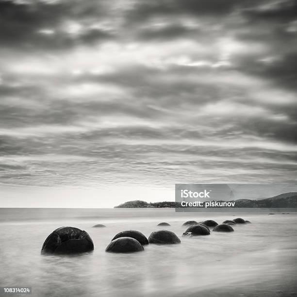 Moeraki Boulders Stock Photo - Download Image Now - Boulder - Rock, Atmospheric Mood, Bay of Water