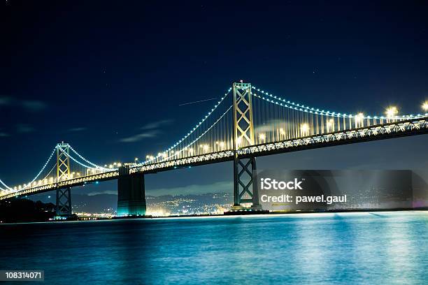 Bay Bridge By Night Stock Photo - Download Image Now - Night, San Francisco-Oakland Bay Bridge, San Francisco - California
