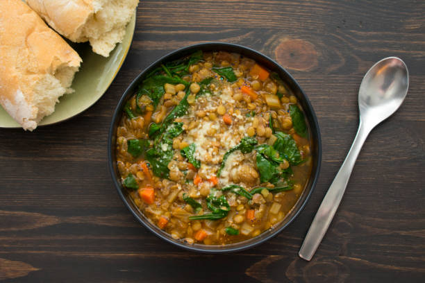 istock French Lentil and Spinach Soup 1083142830