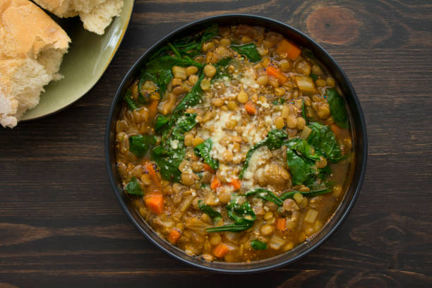 istock French Lentil and Spinach Soup 1083142846