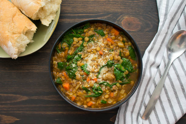 istock French Lentil and Spinach Soup 1083142858