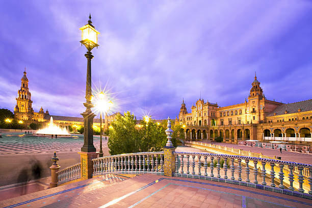 세빌리아 - plaza de espana seville victorian architecture architectural styles 뉴스 사진 이미지