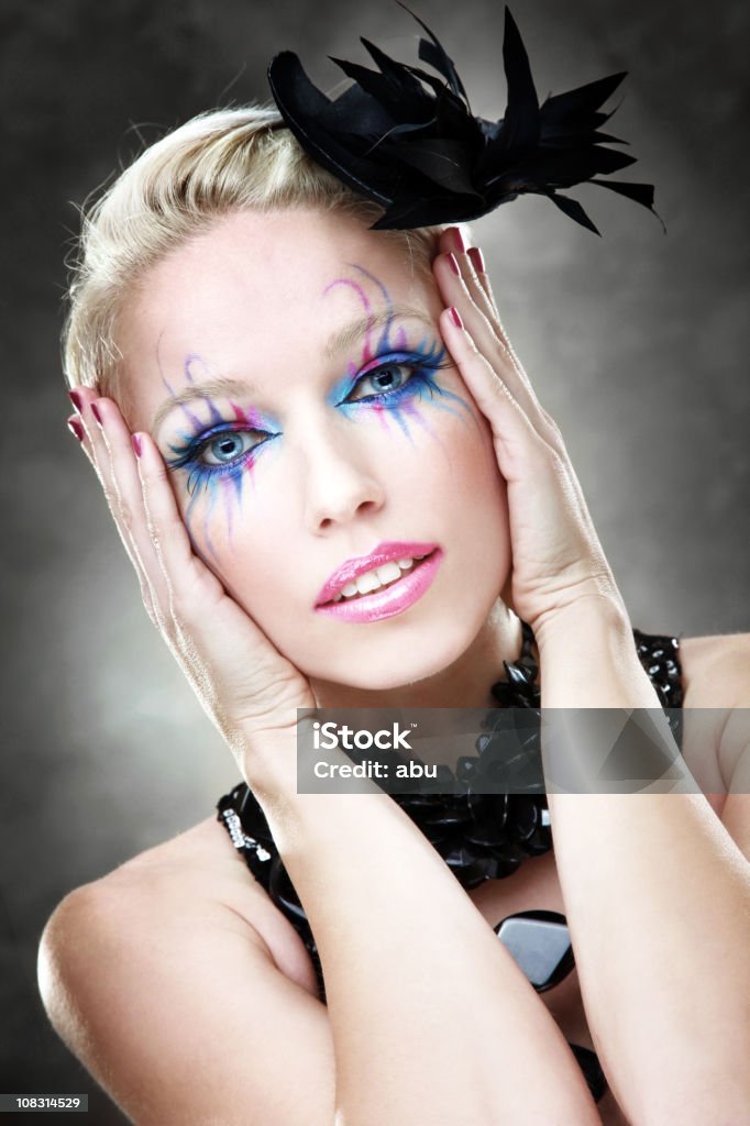 Mulher com Maquiagem colorida - Royalty-free 30-34 Anos Foto de stock