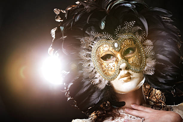 wenecka maska - disco gold carnival party zdjęcia i obrazy z banku zdjęć