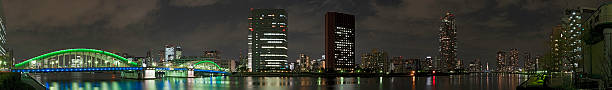 istock Tokyo neon night skyline panorama Sumida River Chuo-Ku Kachidoki-bashi Japan 108314670