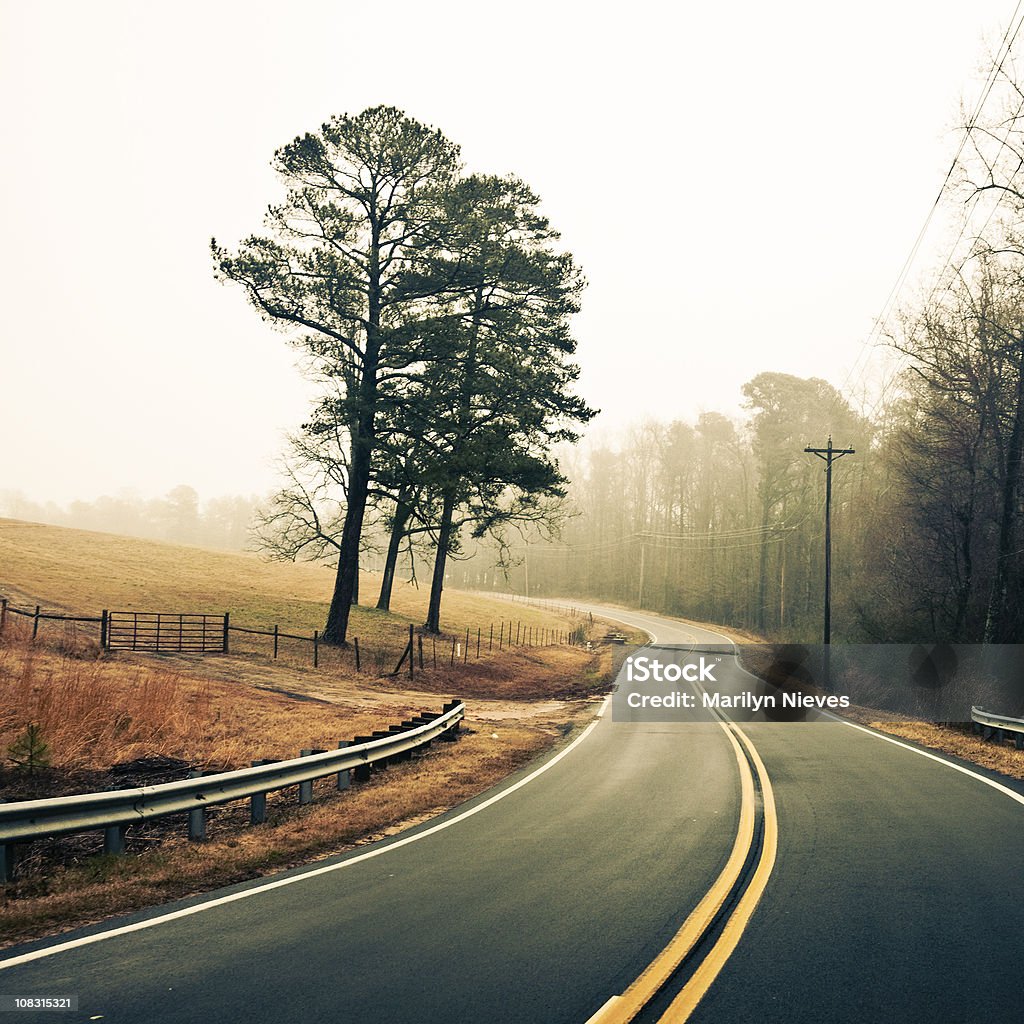 Inverno de manhã com nevoeiroweather forecast - Royalty-free Cena Rural Foto de stock