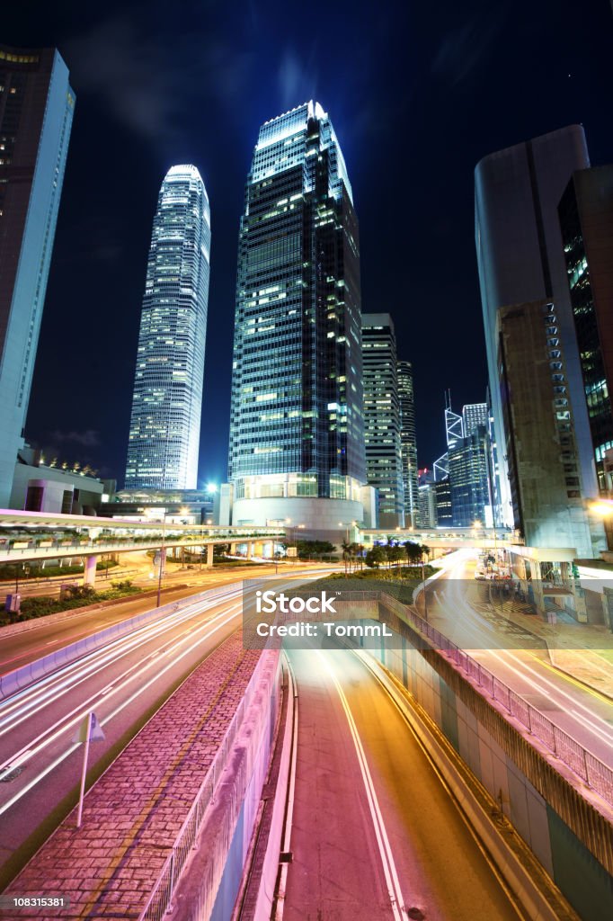 Гонконг, трафик ночью - Стоковые фото Бизнес роялти-фри