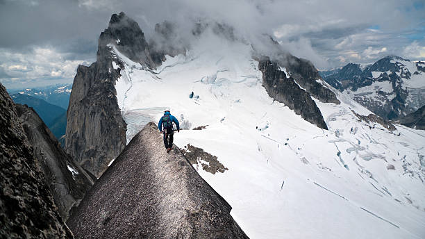 Mountaineering in Canada stock photo