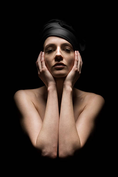 istock Topless Woman With Black Headscarf 108315787