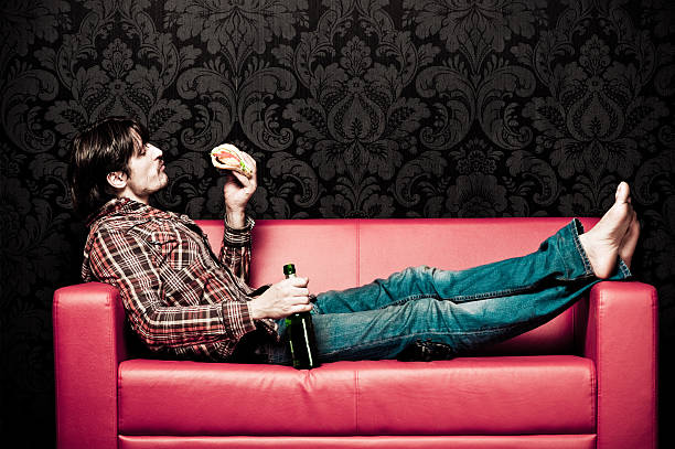 istock Enjoying fast-food at home 108316025