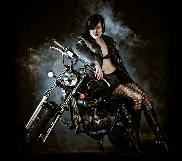 istock Attractive biker girl 108316119