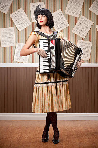 istock Young Woman With Accordion 108316228