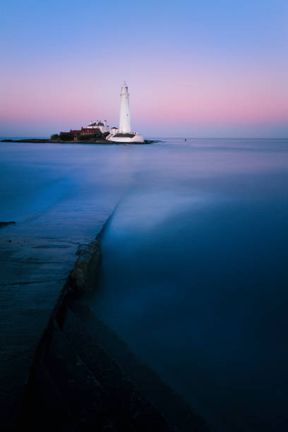 istock St Mary's Lighthouse sunset long exposure 108316243