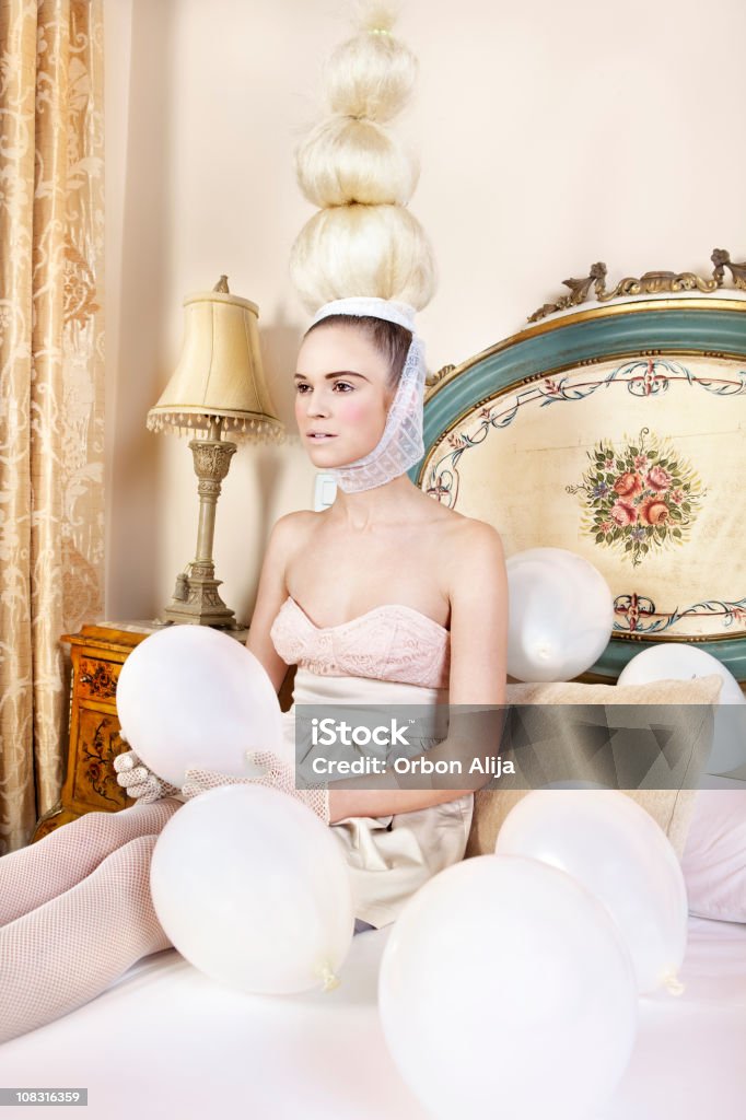 Femme avec des ballons - Photo de Mannequin - Métier libre de droits