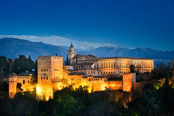 el alhambra - palacio espanol fotografías e imágenes de stock