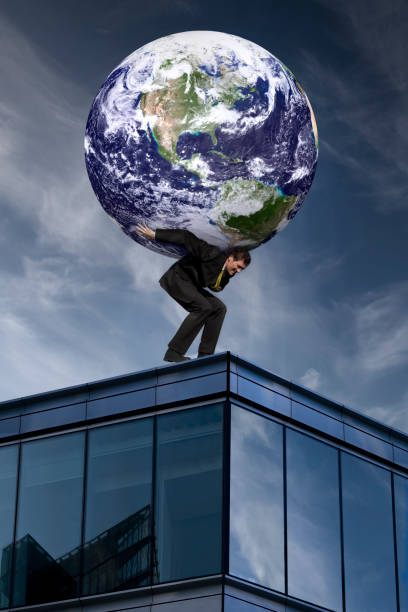 istock Businessman With The World On His Shoulders 108316511
