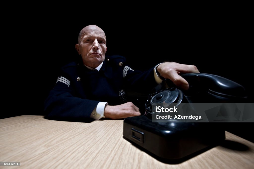 Polizeichef - Lizenzfrei Am Telefon Stock-Foto