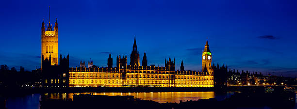 Houses of Parliament, London, at Dusk stock photo