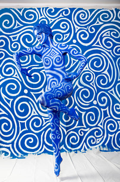 Body Paint: Swirl Camouflage  body paint stock pictures, royalty-free photos & images