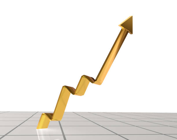 istock gold  golden graph index  statistics  growth price index - 3d rendering 1083207732