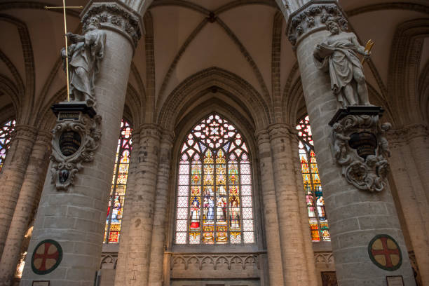 istock Interior of Brussels Cathedral in Belgium 1083209848