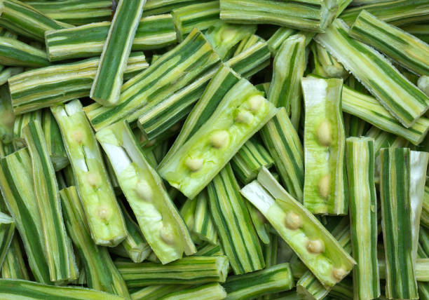 Horse radish tree, Drumstick or Moringa, herbs Sliced for cooking.