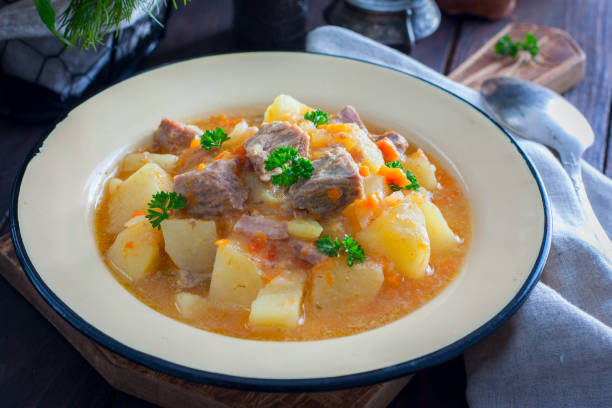 istock Stewed potatoes with turkey meat, horizontal 1083227632