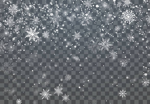 boże narodzenie tło z opadłych płatków śniegu. tło ferii zimowych. ilustracja wektorowa - snowflake stock illustrations