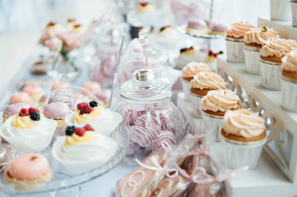 istock Kids birthday party decoration and cake. Decorated table 1083239590