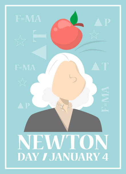 baner internetowy na dzień newtona - sir isaac newton stock illustrations