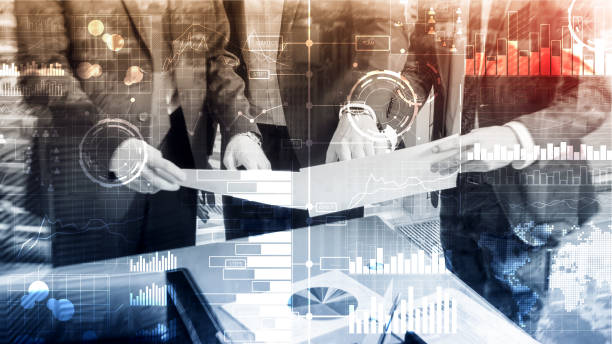istock Business intelligence. Diagram, Graph, Stock Trading, Investment dashboard, transparent blurred background. 1083248506