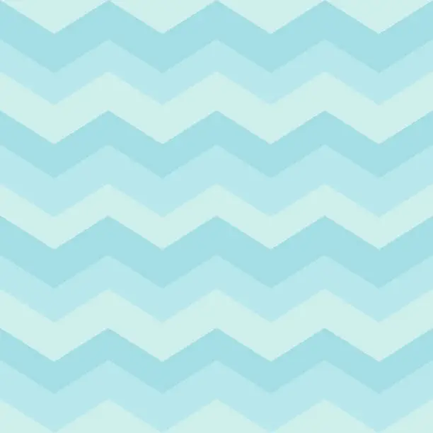 Vector illustration of Seamless blue zigzag pattern. Waves background for children's bedroom, kids nursery, cloth, textile, fabric, wrapping. Vector Illustration.